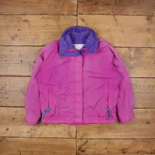 Vintage Columbia Outdoor Jacket M 90s Windbreaker Bugaboo Pink Womens