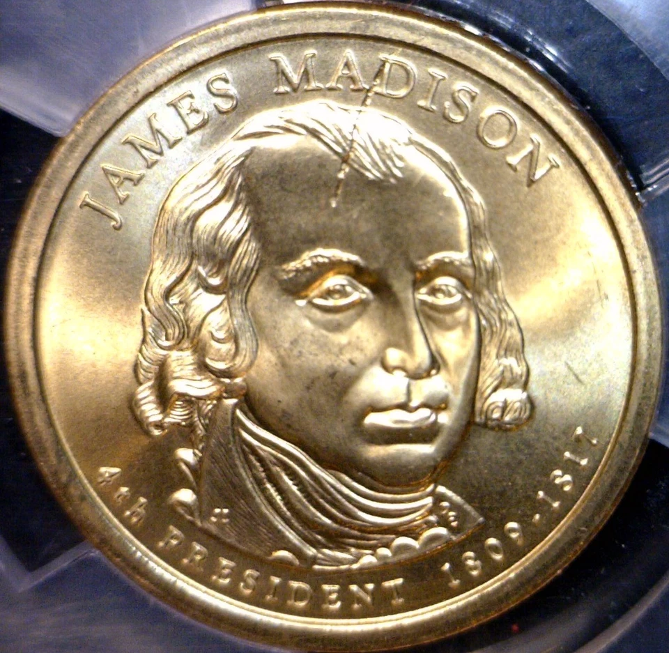 2007 ERROR ANACS MS67 STRUCK THRU James Madison Pres. $1 Dollar GEM BU ++ Coin - Image 4 of 4