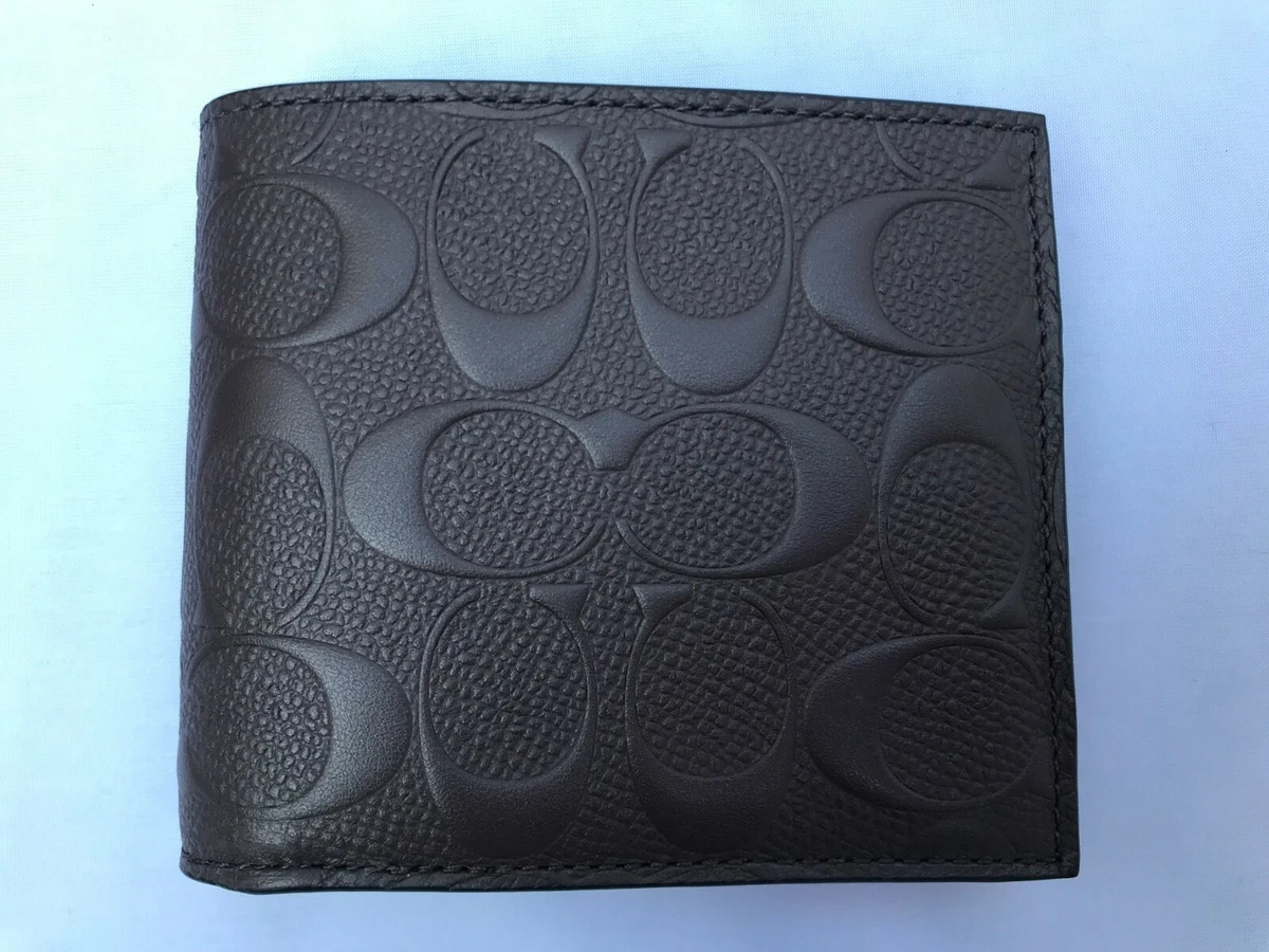NWT Coach F75371 Men s Black Slim Wallet in Signature Crossgrain Leather 188