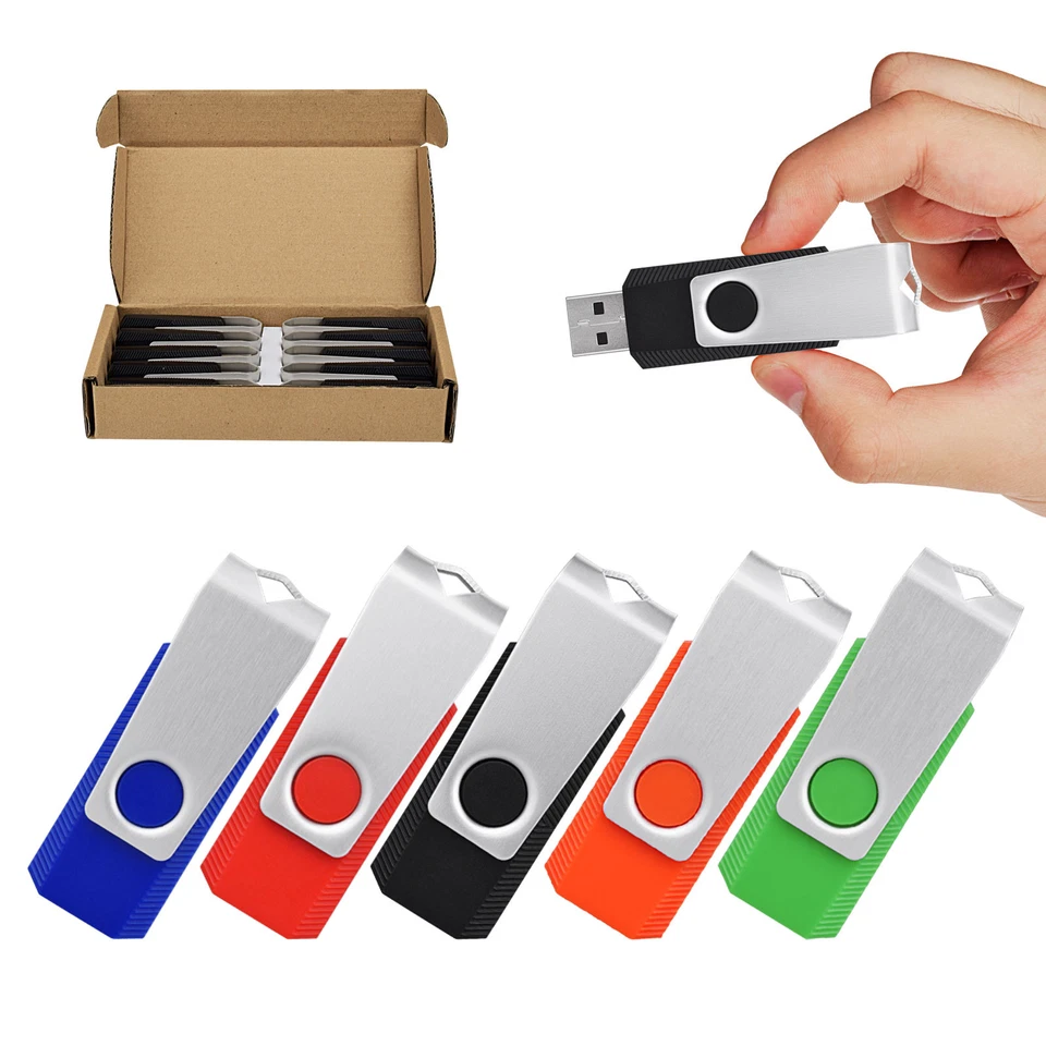 KOOTION 5/10Stück 4GB USB Stick 2.0 Memory Speicherstick Schwenkbarer Flash Pen Drive