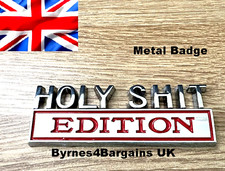 Car Badge Decal Sticker Emblem 3D Holy-Shit Edition Metal Chrome/Red UK seller