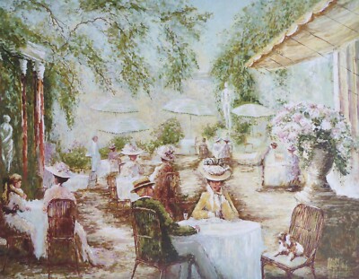 MARK KING PARIS RITZ HAND SIGNED SERIGRAPH Lim. Ed. on Canvas COA British Artist