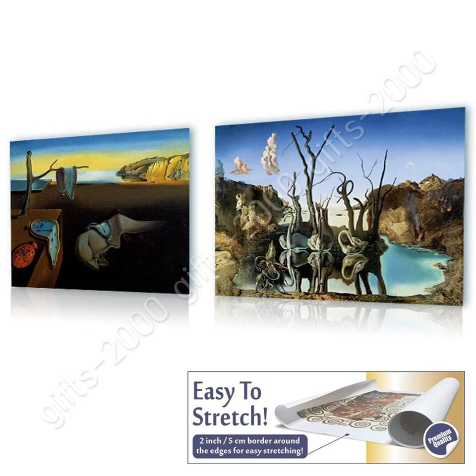 Reloj de fusión de elefantes cisnes memoria persistencia de Salvador Dalí | Lienzo Foto 2 de 4