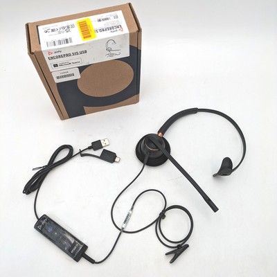 Poly EncorePro 515-M USB Mono Headset (Plantronics) - Single Ear EP515-M - Black