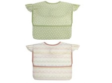 Parents Choice 2 Pack Crumb Catcher Pretty Pastel Toddler Girl Bibs NEW 6M