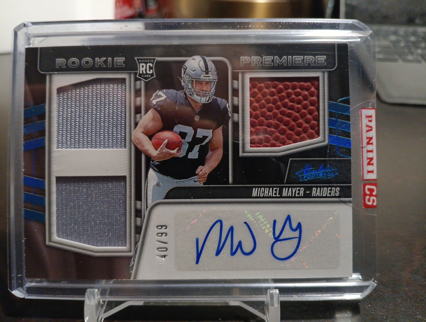 2023 Absolute Football Michael Mayer 3 Patch Spectrum RPA 40/99 SSP Raiders 