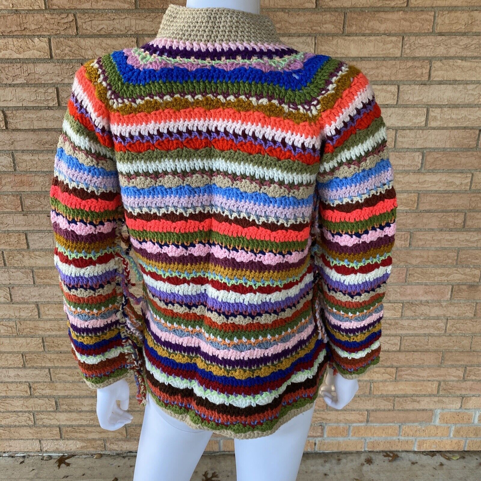 Vintage 60s 70s Handmade Cardigan Sweater Open Bo… - image 9