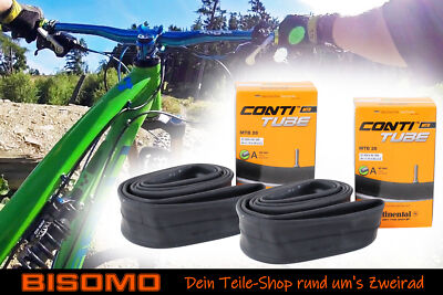 2x 26 Zoll Continental Fahrrad Schlauch 26 x 1.75-2.5 MTB 47-62/559 Autoventil