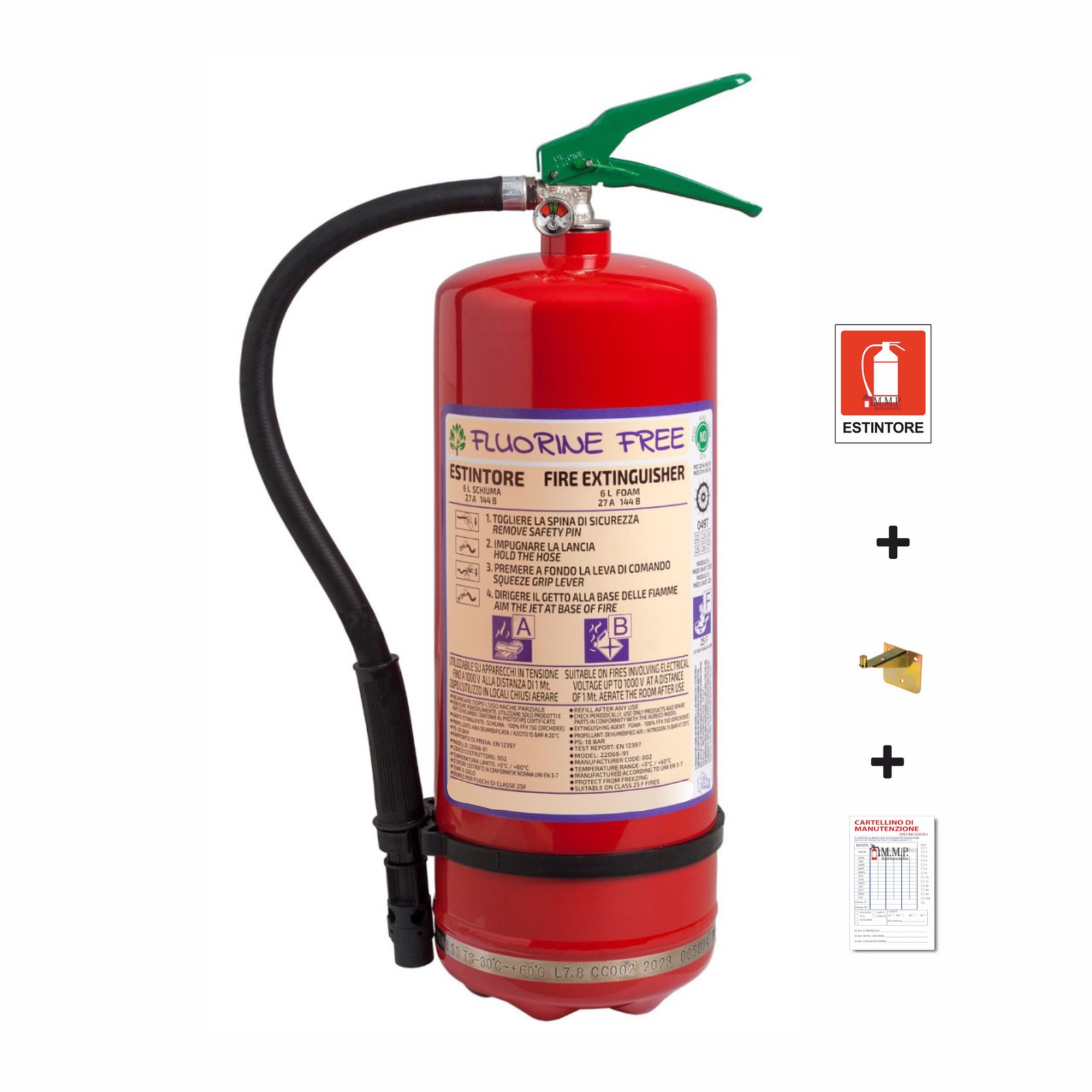 Estintore Eco-Green 6L Schiuma INOX Senza Fluoro - Sicurezza Verde