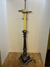 Vintage Fredrick Cooper Claw Foot Column Tall Table Lamp 35.5” Dbl Socket Works!