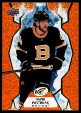 David Pastrnak 2021-22 Upper Deck Ice Orange 1in9 packs odds #57 Boston Bruins