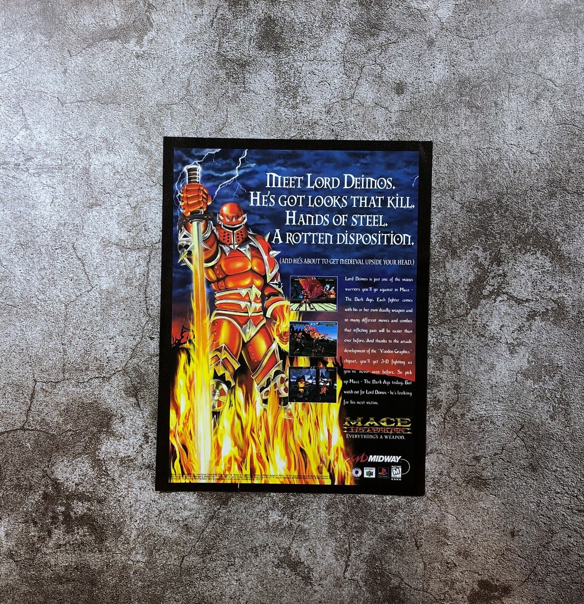 1998 Mace: The Dark Age Retro Video Game PRINT AD Atari Games Fighting - Main Image