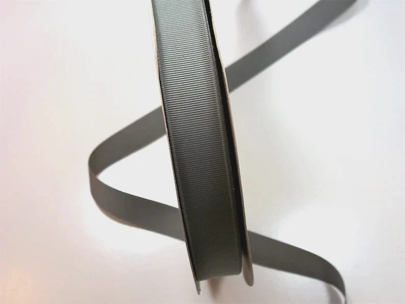 Gray Grosgrain Ribbon 7/8 inch wide x 10 yards Schiff Grey Polyester B51 - Image 3 of 4