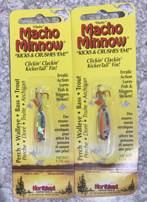 ブランクルアーズ　macho fish2個セット 2 Packs Northland Macho Minnow 1/16oz Kicker Tail Glow Chub | eBay