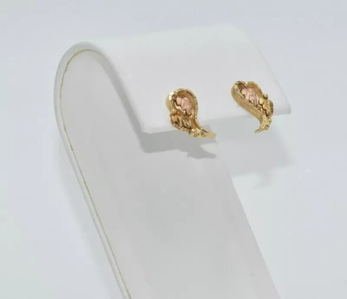 10K Diamond-cut Black Hills Gold Leaf Necklace Pendant Charm Leaves Floral Heart - 第 2/10 張圖片