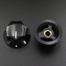 6mm Shaft Hole White Mark Rotary Potentiometer Control Knob 33x17mm 2 Pcs