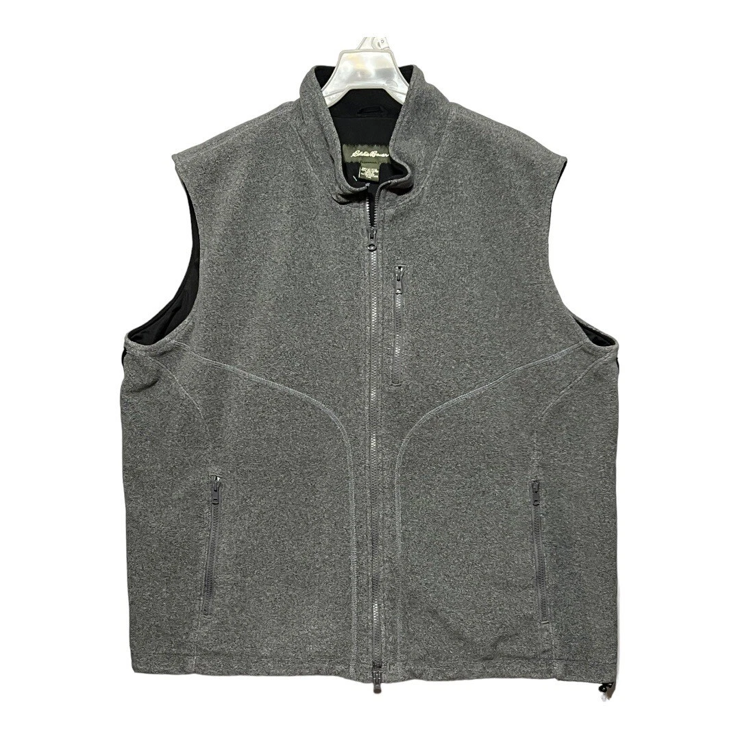 Eddie Bauer Gray Fleece Vest Men’s XXL Full Zip Sleeveless Jacket