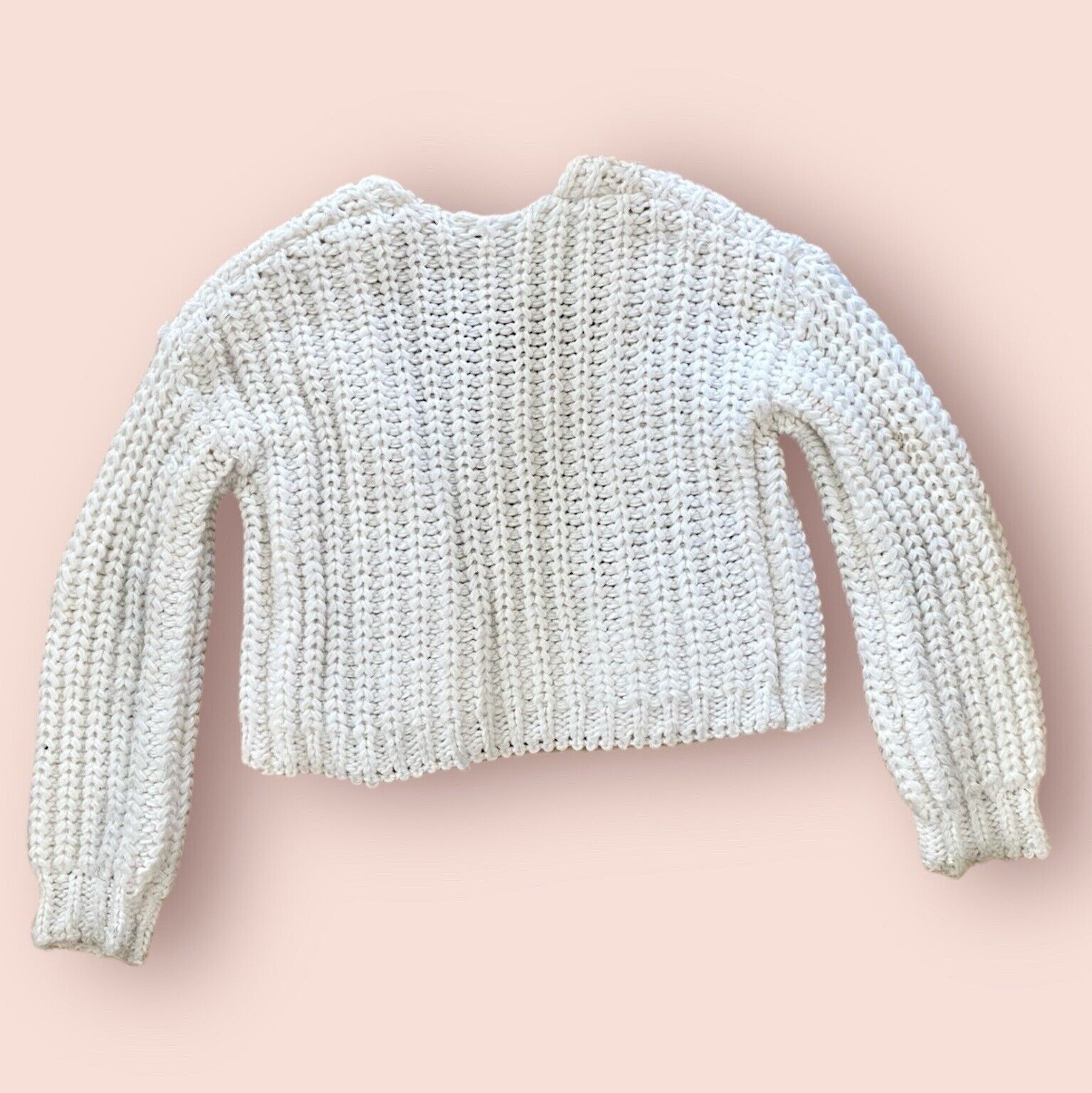 Women's Chunky Knit Cardigan White Sweater Wild F… - image 5