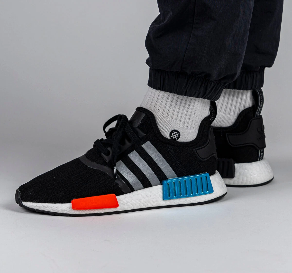 Adidas NMD_R1 Core Silver Solar Red FY5727 Men&#039;s 12 Shoes |