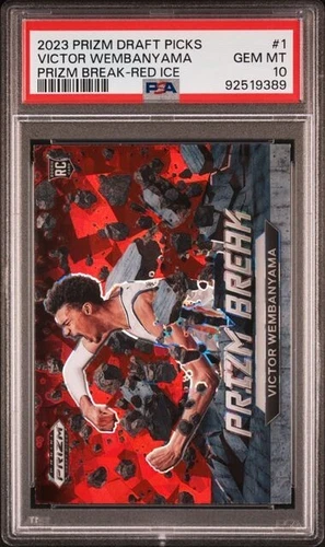 2023-24 Victor Wembanyama PRIZM BREAK Draft picks Rookie RED ICE #1 PSA 10 RC
