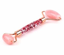 US SELLER Rose Quartz Facial Acrylic Pink Crystal Massage Jade Stone Roller