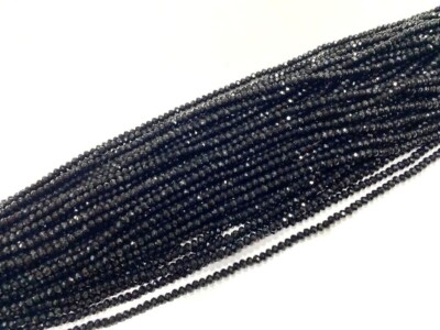 5 Strand Black Chalcedony Rondelle Faceted 3-3.5mm Gemstone Beads 13''inch