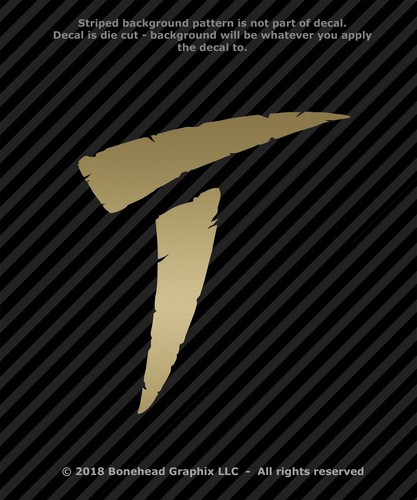 Predator T Symbol Distressed Grunge Logo XS-M Vinyl Decal - 25 Colors - Picture 9 of 27