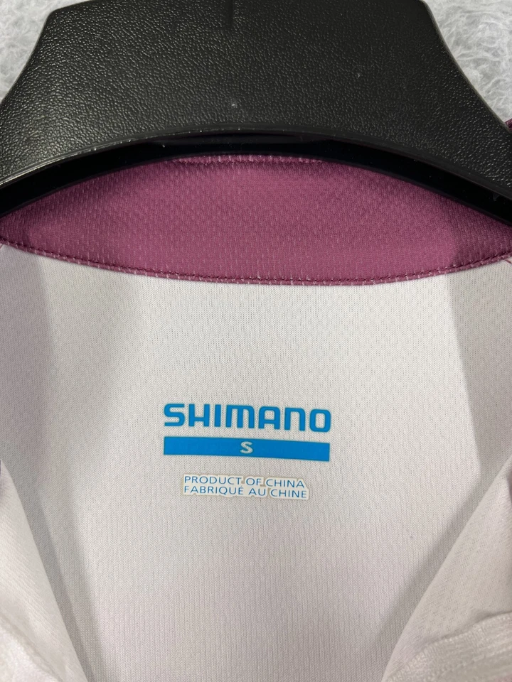 Camiseta deportiva de ciclismo Shimano para hombre pequeña blanca roja a cuadros cremallera completa mangas cortas bolsillos Foto 4 de 4