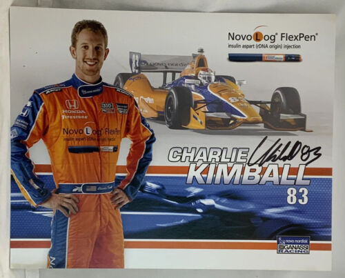CHARLIE KIMBALL 2013 IZod IndyCar Series Hero/Photo Card 🔥SIGNED🔥 - Afbeelding 1 van 2