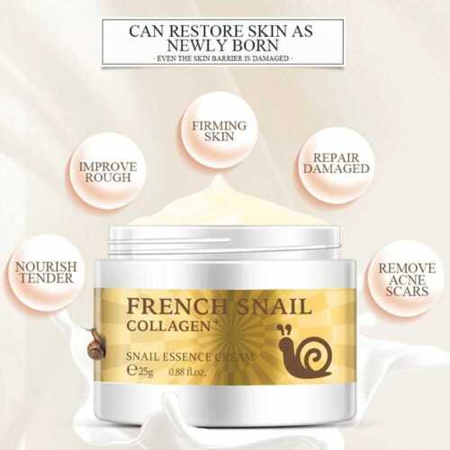 French Snail Face Cream. Hyaluronic Acid Anti Wrinkle Anti Aging Collagen Cream
