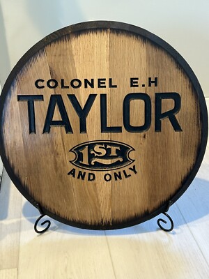Bar Decor Buffalo Trace (E. H. TAYLOR) Kentucky Bourbon Whiskey Carved barrel