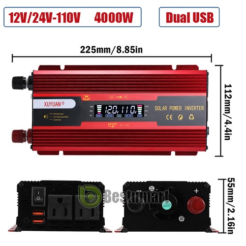 6000W Car Power Inverter DC 12V To AC 110V Pure Sine Wave Solar Converter Car RV - Picture 52 of 96