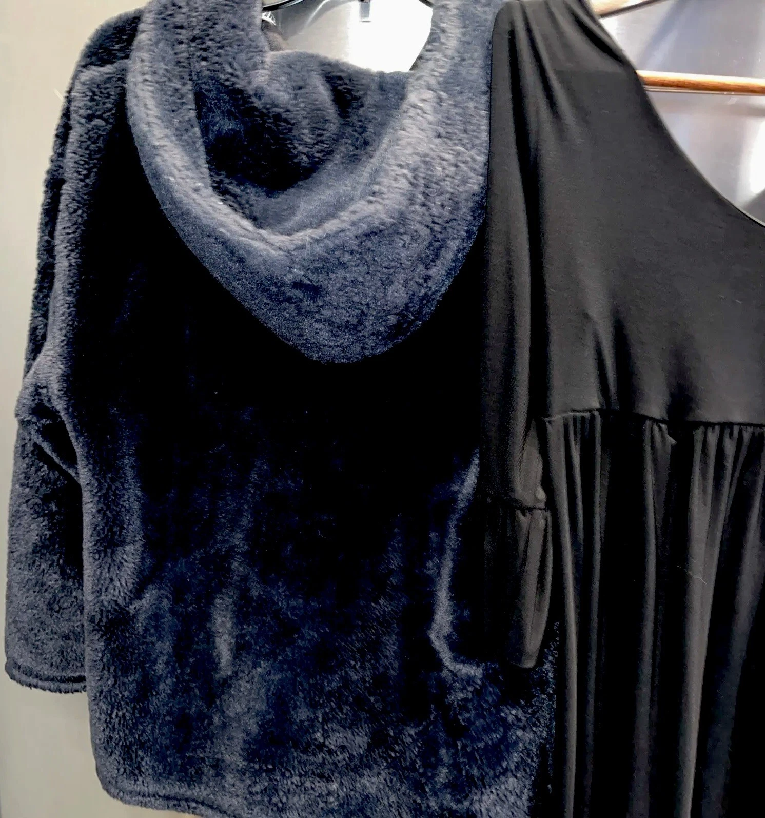 UNDERCOVER CAPPOTTO PILE BLU Victoria’s Secret 1 4 zip con cappuccio spesse tasche sherpa oversize