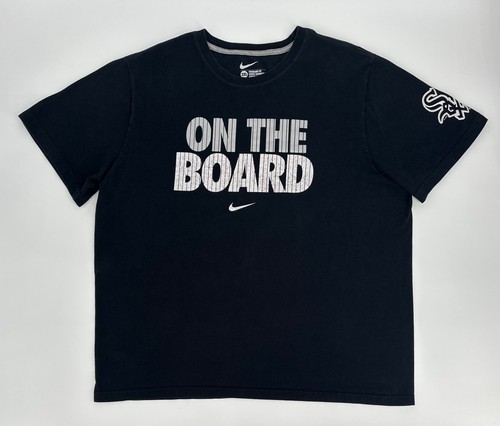 Nike Chicago White Sox T-Shirt Mens XXL Black On The Board Center Logo Tee Y2K
