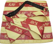 Kappa Alpha Psi Striped Mens Bow Tie  Handkerchief Set Crimson Red/Cream 