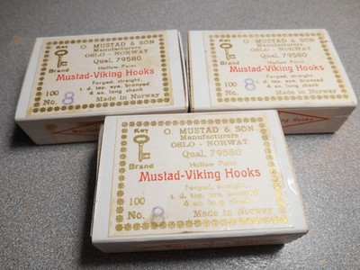 Hameçons Vintage Mustad Cincinnati 3306 #20 – Lot De 2 Boîtes NOS, Pour Pêche Au Black-bass