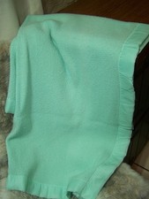 Vintage Baby Waffle Blanket Crib Comforting Aqua Green 30" x 50"