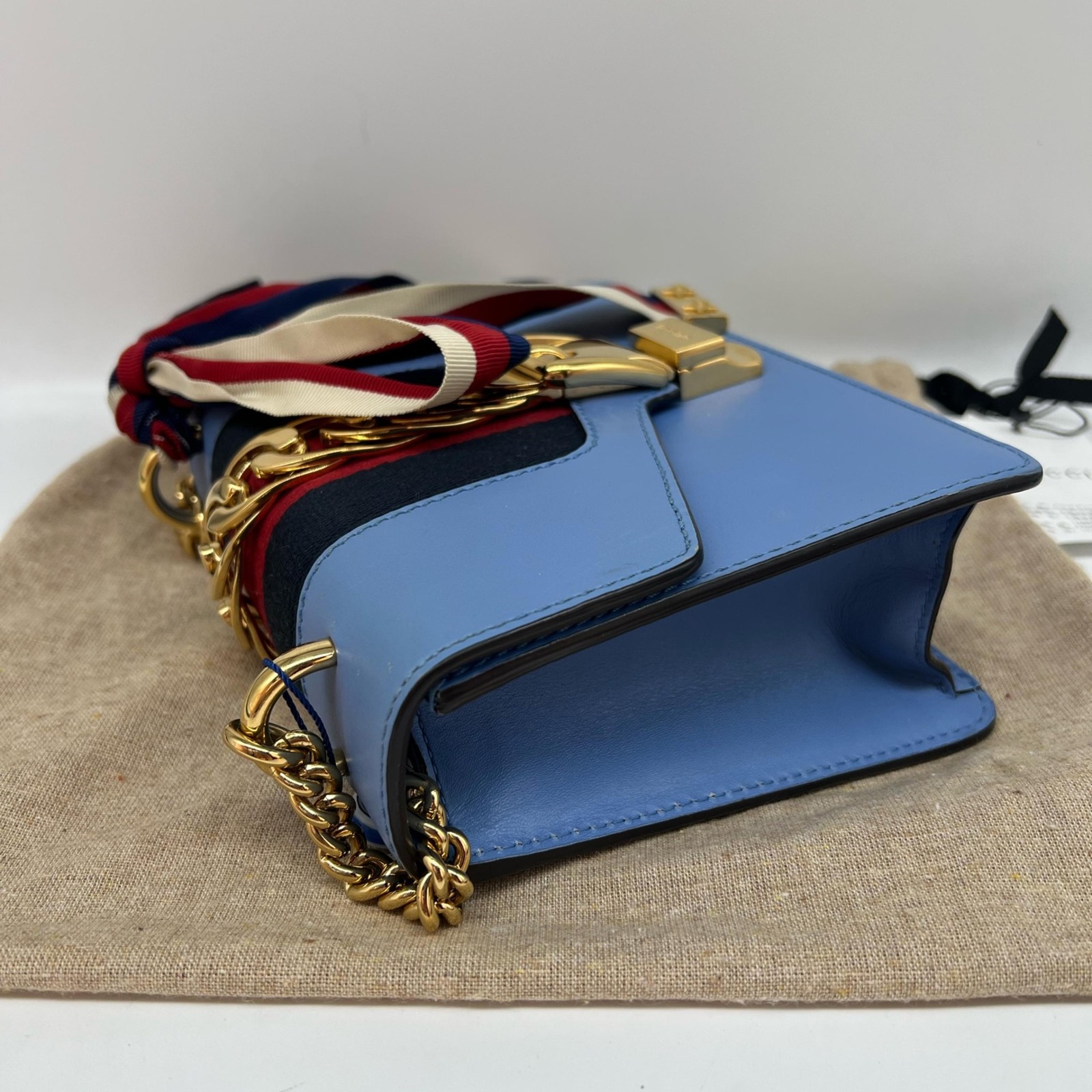 Gucci Blue Leather Vintage Web Small Sylvie Shoulder Bag - ## image 4