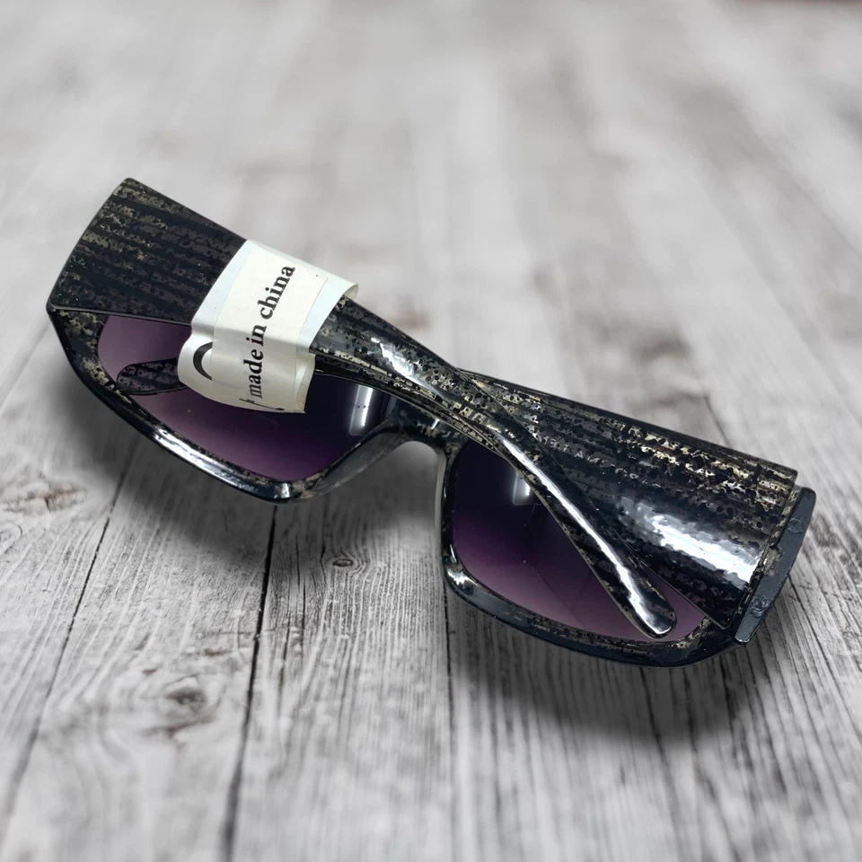 NUEVO Gafas de sol Carolina Lemke negras transparentes con salpicaduras acrílicas envolventes cuadradas CL1030 NUEVAS CON ETIQUETAS Foto 4 de 4