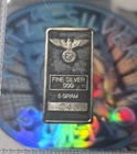 German Eagle Iron Cross - 5 Gram .999 Fine Silver Fractional Bar Ingot #245
