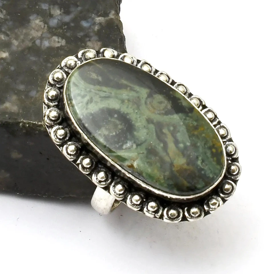 Stern Galaxie Edelstein ethnischer handgefertigter Ring Schmuck Geschenk US-Größe - 7,75 AR 33196