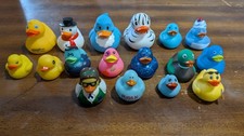 Lot of 17 Assorted Rubber Duck Collectible Plastic Figurines - Various Designs
