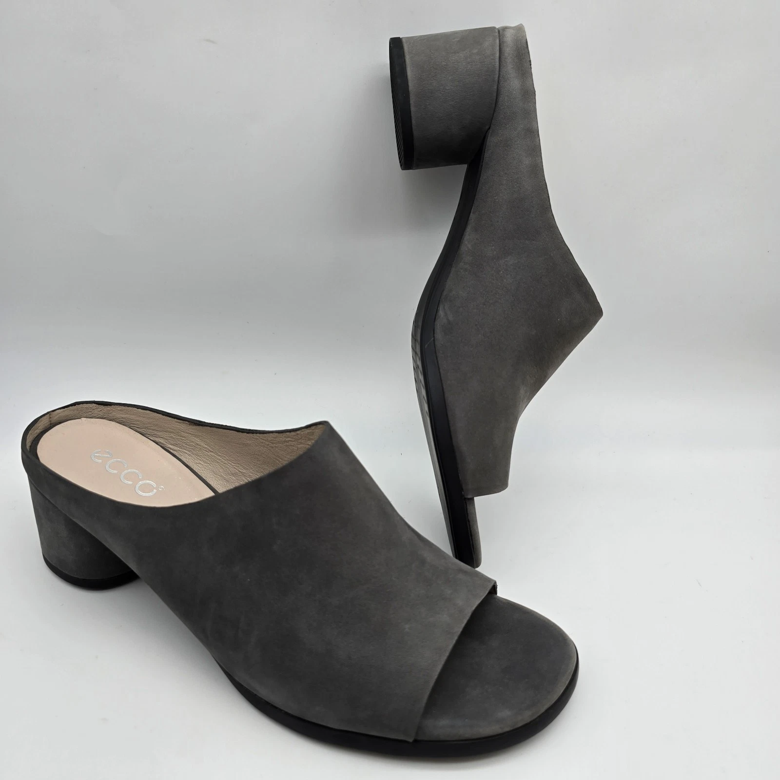 ECCO scarpa donna pelle misura 10 MULE sandalo tacco