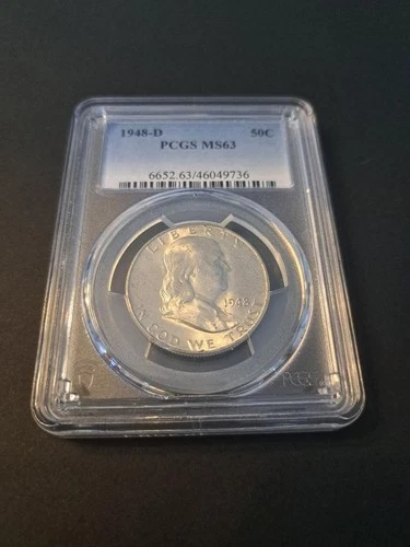 1948-D PCGS MS63 Franklin Half Dollar Coin - 6652.63/46049736