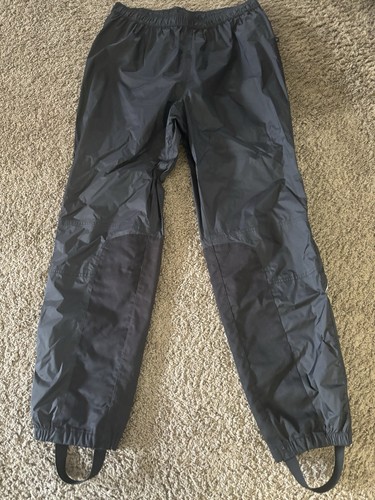 Harley Davidson Men's Packable Black Nylon Rain Pants With Stirrups - Size Large