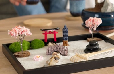 Desktop Zen Garten Kit - Premium Desktop Sand Garten Achtsamkeit Meditation