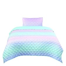 Comforter Set - Girls Mermaid Pattern Quilt 2-Piece Set