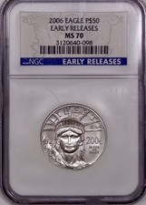 2006 $50 1/2 oz American Platinum Eagle NGC MS70 Early Releases 2725.82 per troy oz