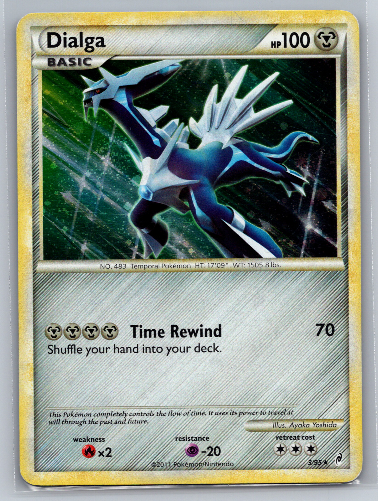 2011 POKEMON DIALGA 3/95- RARE-HOLO- CALL OF LEGENDS CARD-MP