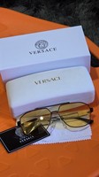 Brand New Versace Navigator Black Frame Pilot Metal Medusa Sunglasses